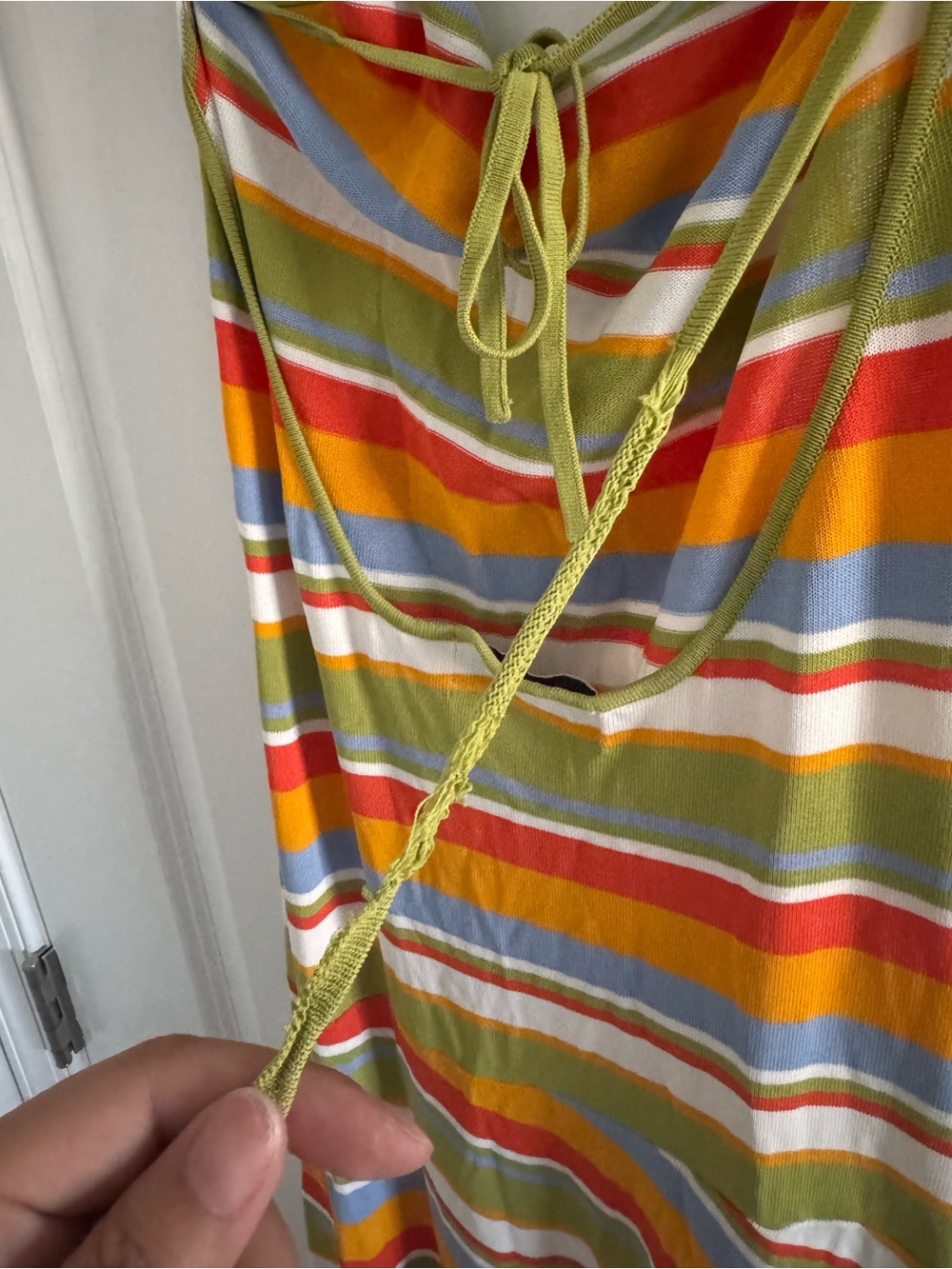 SOLID & STRIPED Striped Halter Maxi Dress in Yellow, Green & Orange - Picture 7 of 7